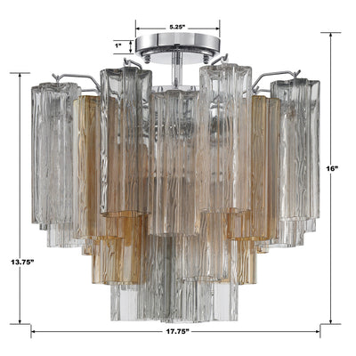 Addis 4 Light Polished Chrome Semi Flush Mount Semi Flush Crystorama