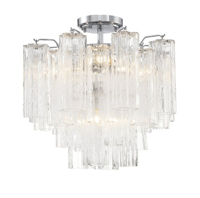 Addis 4 Light Polished Chrome Semi Flush Mount Semi Flush Crystorama