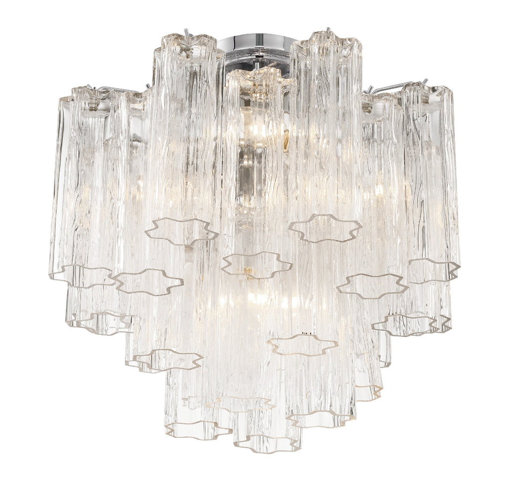 Addis 4 Light Polished Chrome Semi Flush Mount Semi Flush Crystorama