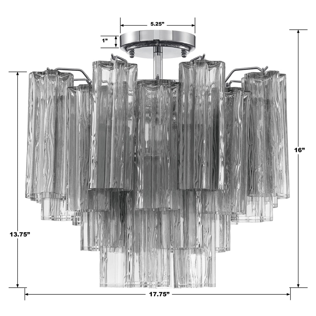 Addis 4 Light Polished Chrome Semi Flush Mount Semi Flush Crystorama