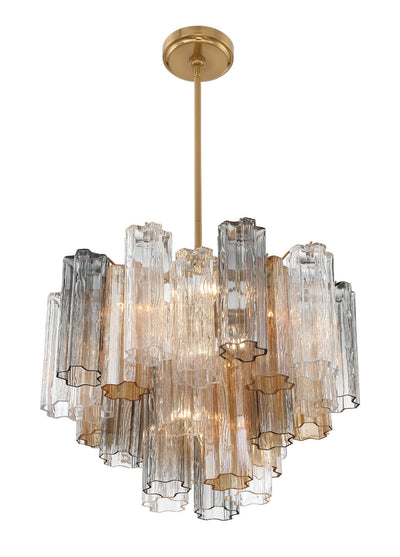 Addis 6 Light Aged Brass Chandelier Chandelier Crystorama