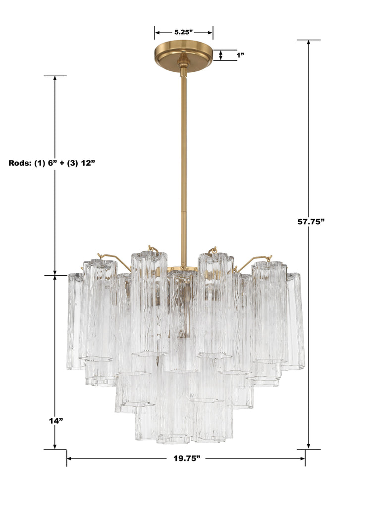 Addis 6 Light Aged Brass Chandelier Chandelier Crystorama