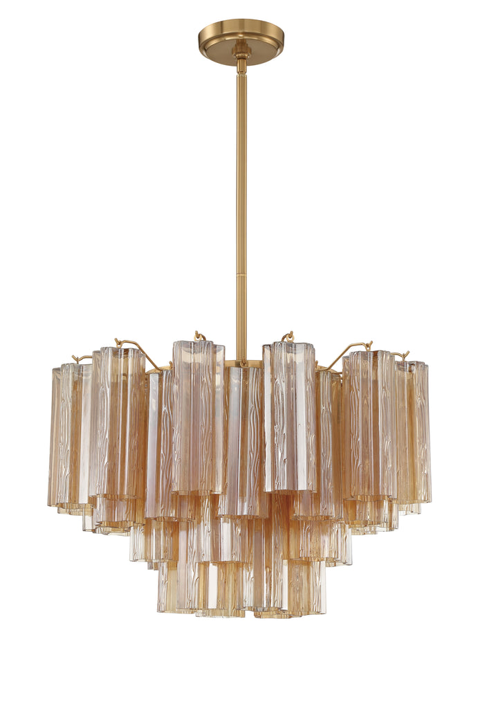 Addis 9 Light Aged Brass Chandelier Chandelier Crystorama