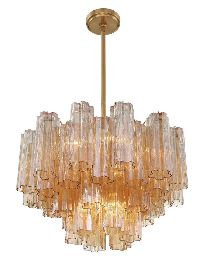 Addis 9 Light Aged Brass Chandelier Chandelier Crystorama