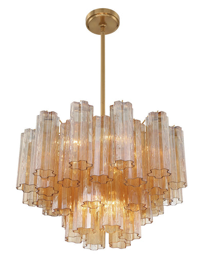 Addis 9 Light Aged Brass Chandelier Chandelier Crystorama