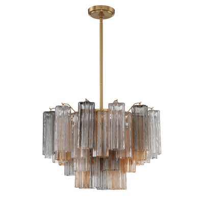 Addis 9 Light Aged Brass Chandelier Chandelier Crystorama