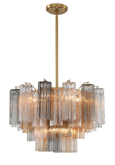 Addis 9 Light Aged Brass Chandelier Chandelier Crystorama