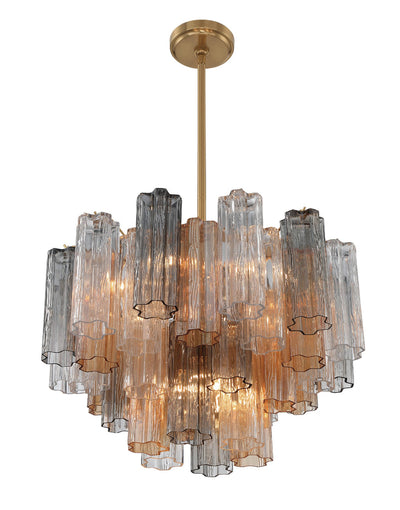 Addis 9 Light Aged Brass Chandelier Chandelier Crystorama