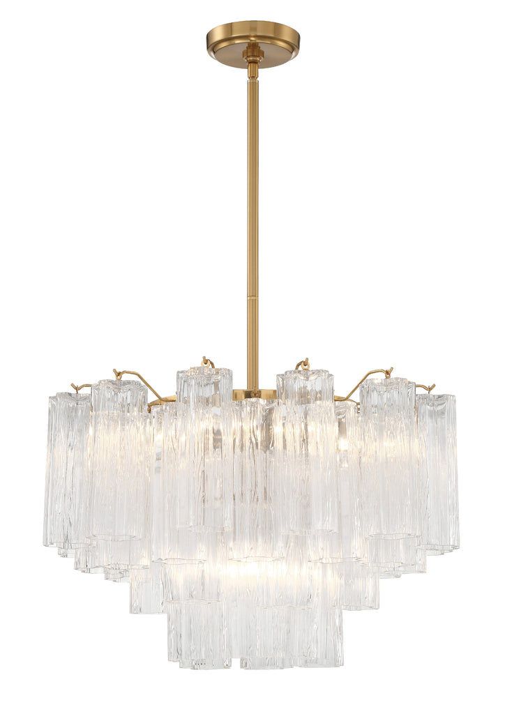 Addis 9 Light Aged Brass Chandelier Chandelier Crystorama