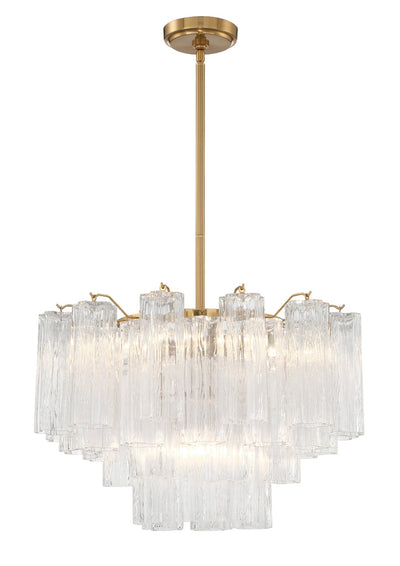 Addis 9 Light Aged Brass Chandelier Chandelier Crystorama