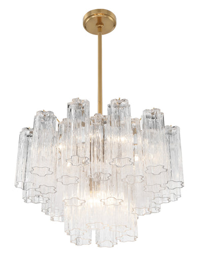 Addis 9 Light Aged Brass Chandelier Chandelier Crystorama