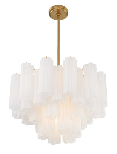 Addis 9 Light Aged Brass Chandelier Chandelier Crystorama