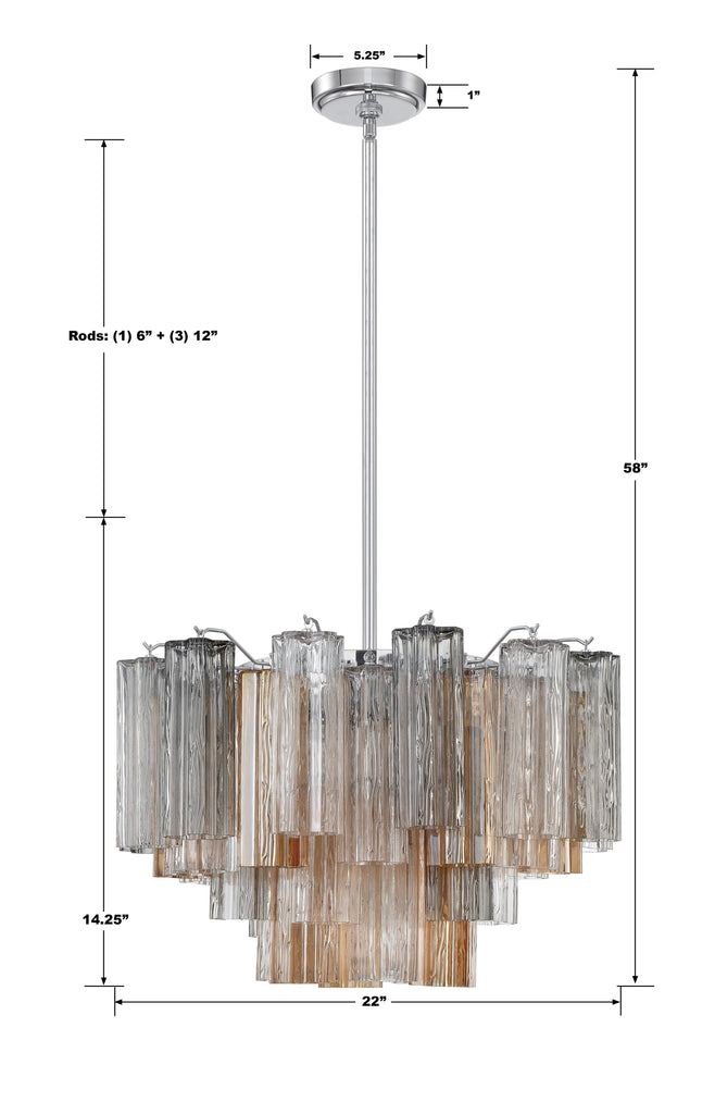 Addis 9 Light Polished Chrome Chandelier Chandelier Crystorama