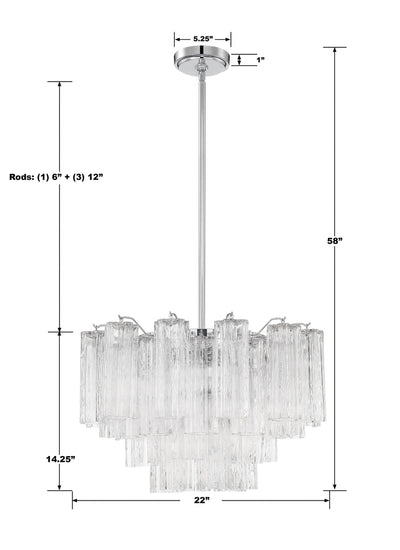 Addis 9 Light Polished Chrome Chandelier Chandelier Crystorama