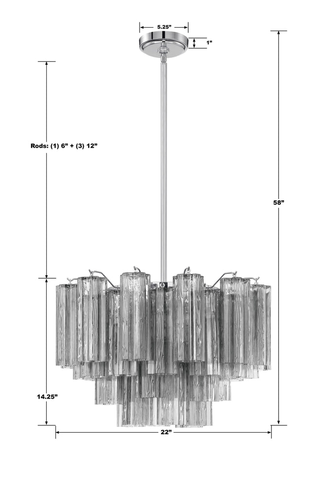 Addis 9 Light Polished Chrome Chandelier Chandelier Crystorama