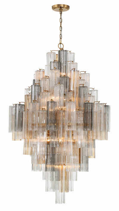 Addis 20 Light Aged Brass Chandelier Chandelier Crystorama