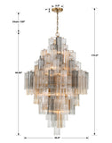 Addis 20 Light Aged Brass Chandelier Chandelier Crystorama