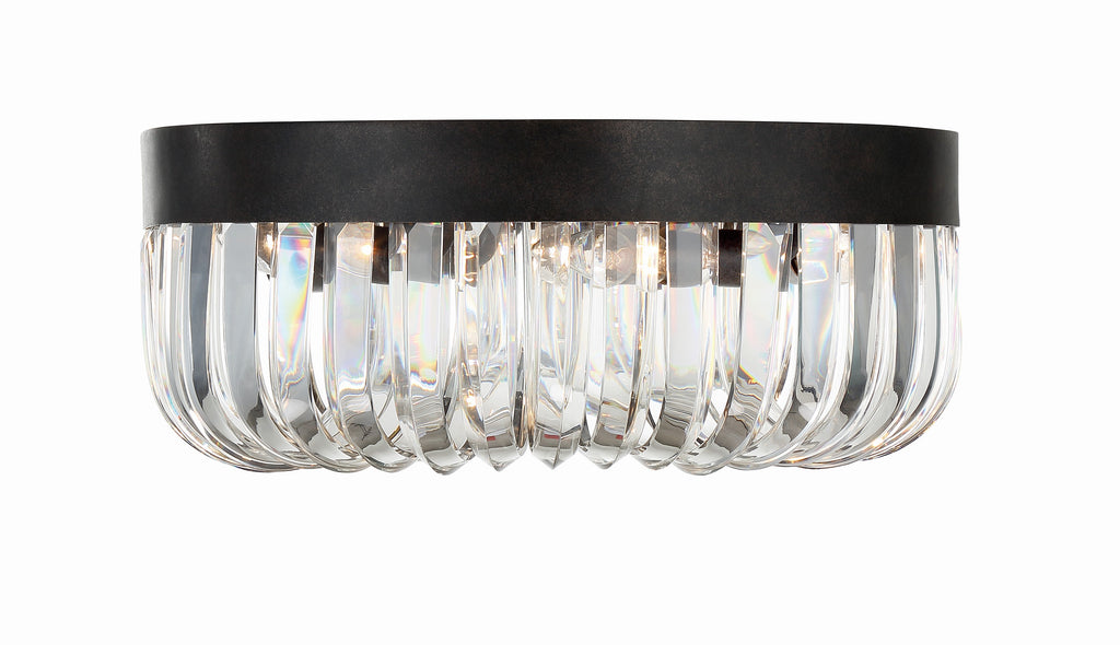 Alister 5 Light Charcoal Bronze Flush Mount Semi Flush Crystorama