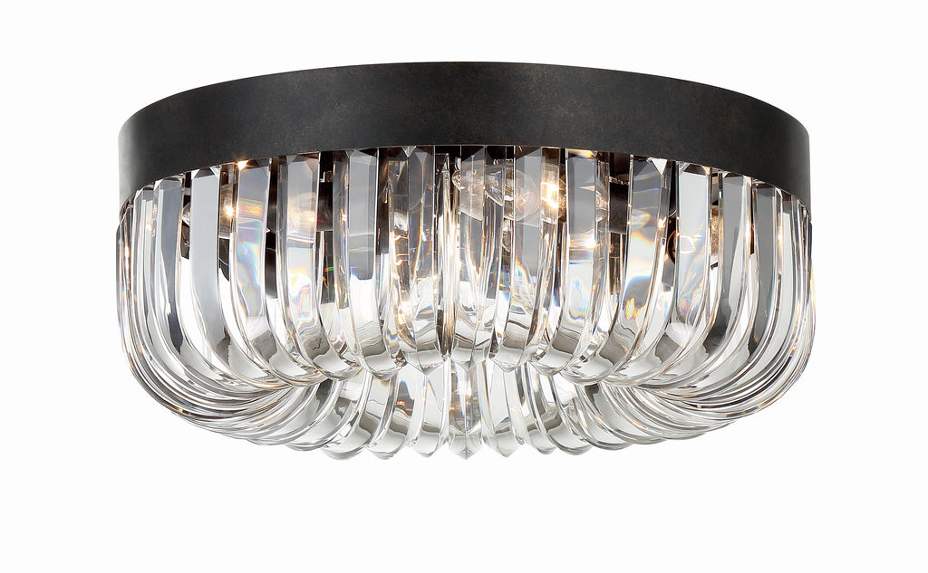 Alister 5 Light Charcoal Bronze Flush Mount Semi Flush Crystorama