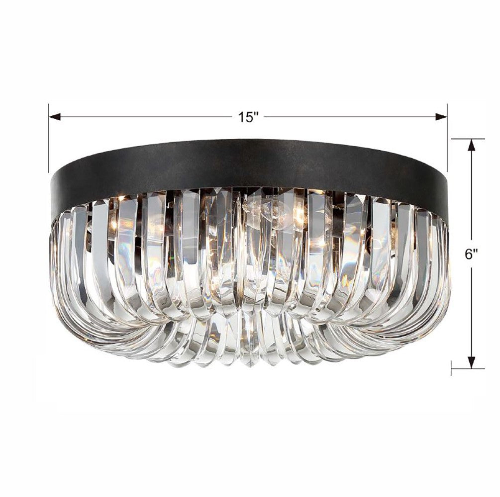 Alister 5 Light Charcoal Bronze Flush Mount Semi Flush Crystorama