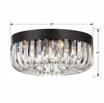 Alister 5 Light Charcoal Bronze Flush Mount Semi Flush Crystorama