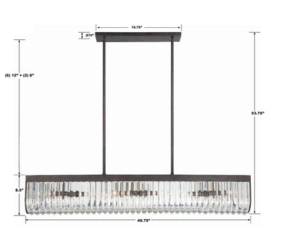 Alister 6 Light Charcoal Bronze Chandelier Chandelier Crystorama