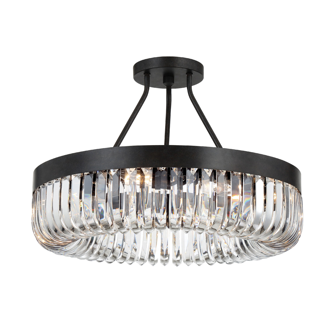 Alister 8 Light Charcoal Bronze Semi Flush Mount Semi Flush Crystorama