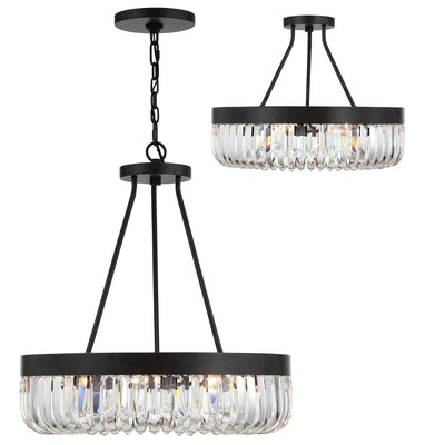 Alister 8 Light Charcoal Bronze Semi Flush Mount Semi Flush Crystorama