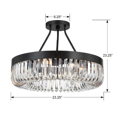 Alister 8 Light Charcoal Bronze Semi Flush Mount Semi Flush Crystorama