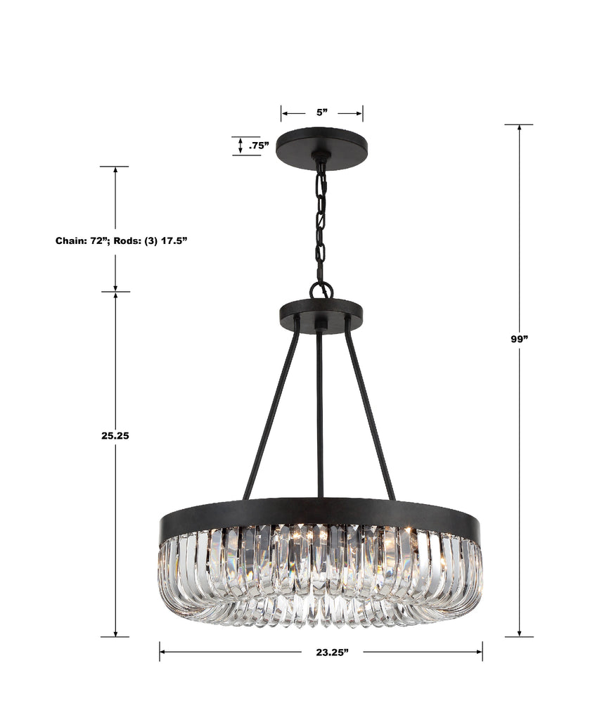 Alister 8 Light Charcoal Bronze Chandelier Chandelier Crystorama