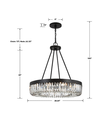 Alister 10 Light Charcoal Bronze Chandelier Chandelier Crystorama