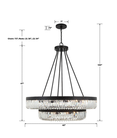 Alister 26 Light Charcoal Bronze Chandelier Chandelier Crystorama