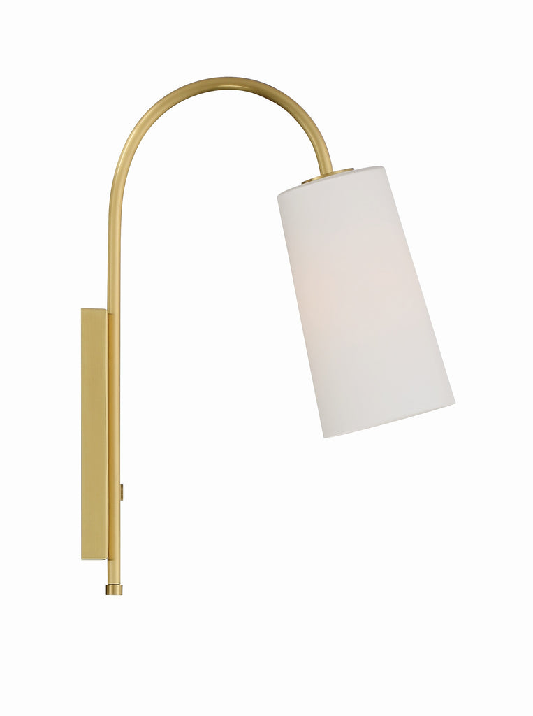 Alexa 1 Light Aged Brass Task Sconce Wall Sconce Crystorama