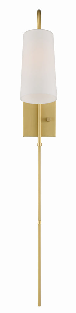 Alexa 1 Light Aged Brass Task Sconce Wall Sconce Crystorama