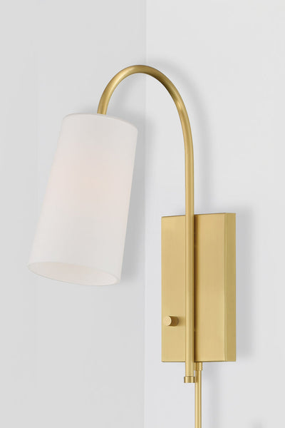 Alexa 1 Light Aged Brass Task Sconce Wall Sconce Crystorama