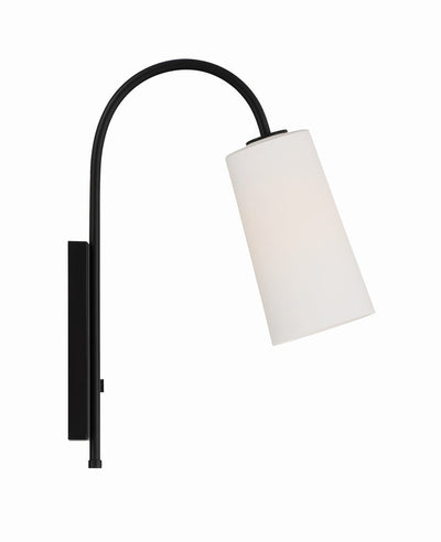 Alexa 1 Light Matte Black Task Sconce Wall Sconce Crystorama