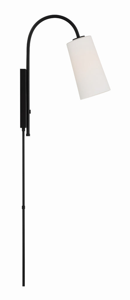 Alexa 1 Light Matte Black Task Sconce Wall Sconce Crystorama