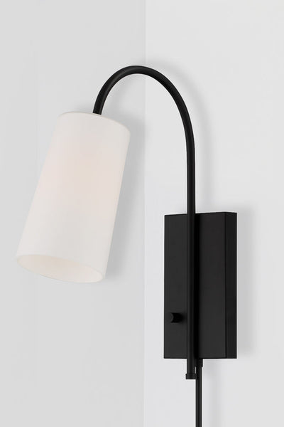 Alexa 1 Light Matte Black Task Sconce Wall Sconce Crystorama