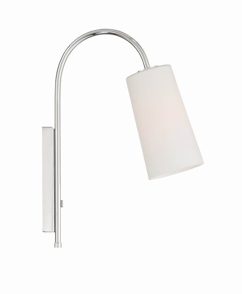 Alexa 1 Light Polished Nickel Task Sconce Wall Sconce Crystorama