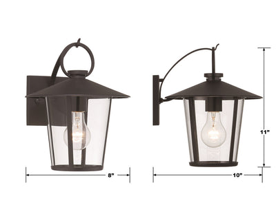 Andover 1 Light Matte Black Outdoor Sconce Exterior Crystorama