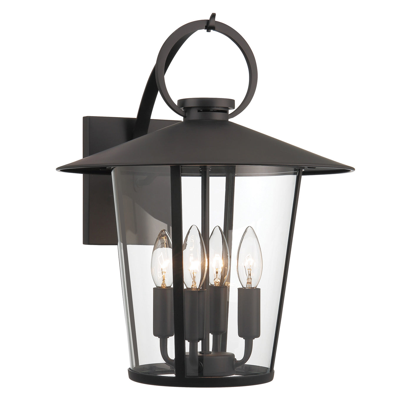 Andover 4 Light Matte Black Outdoor Sconce Exterior Crystorama