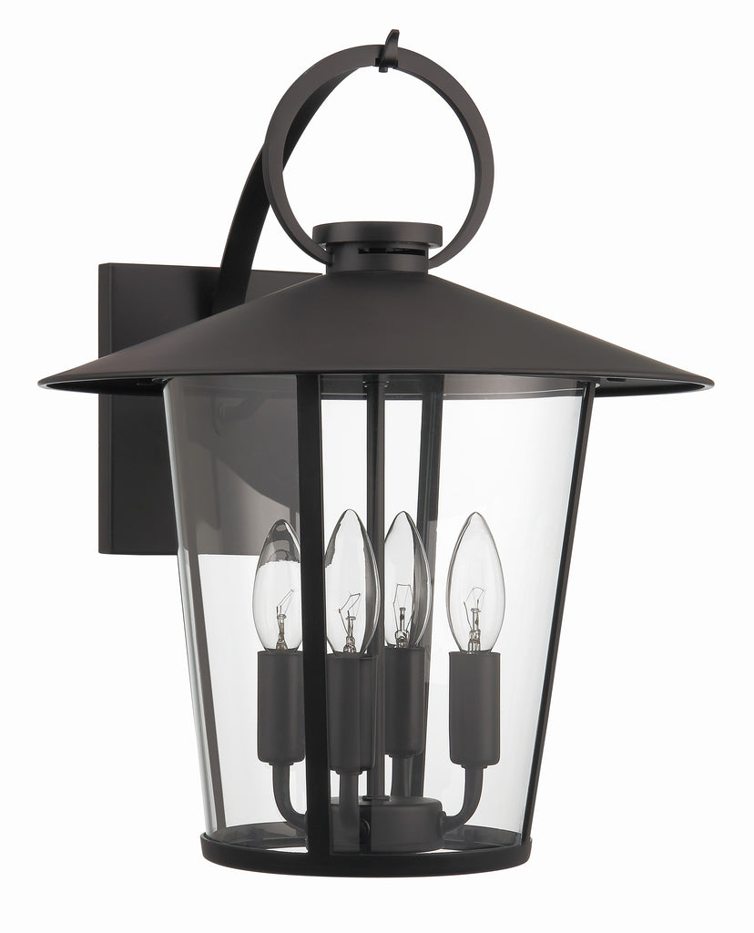 Andover 4 Light Matte Black Outdoor Sconce Exterior Crystorama