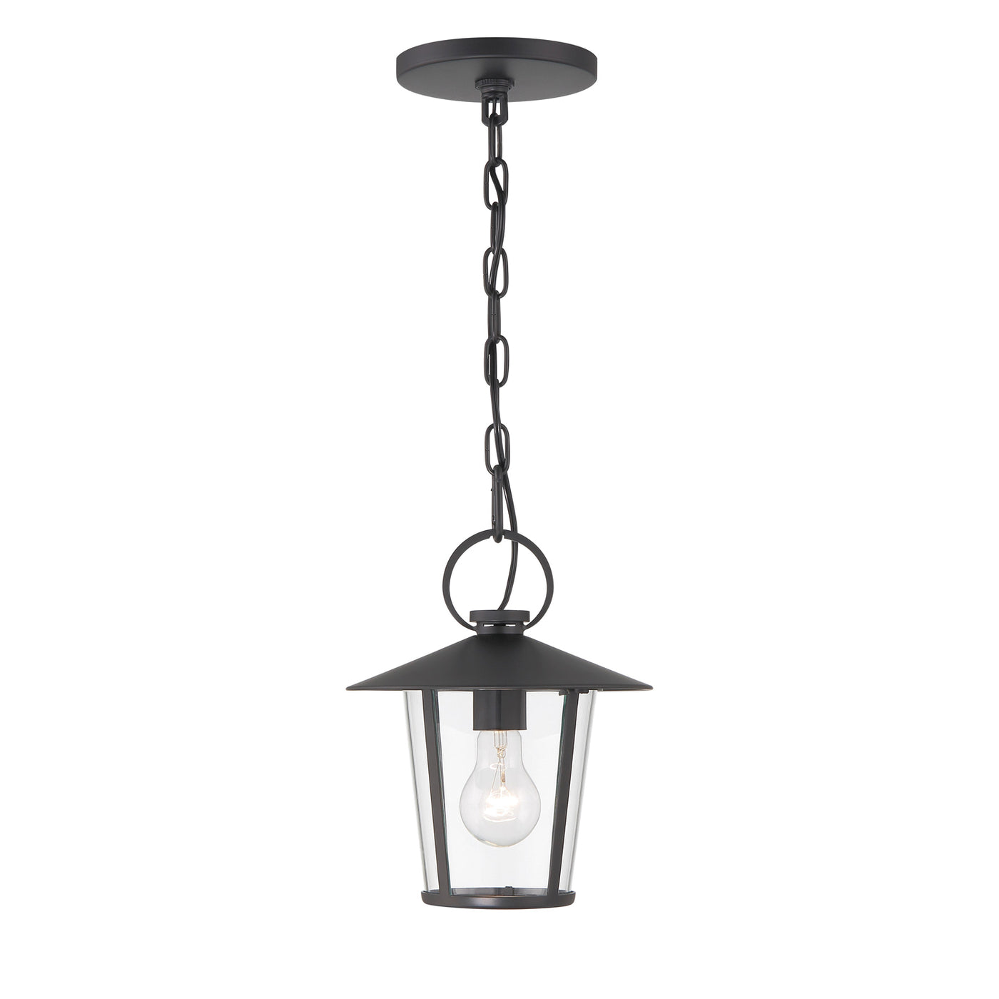 Andover 1 Light Matte Black Outdoor Pendant Exterior Crystorama