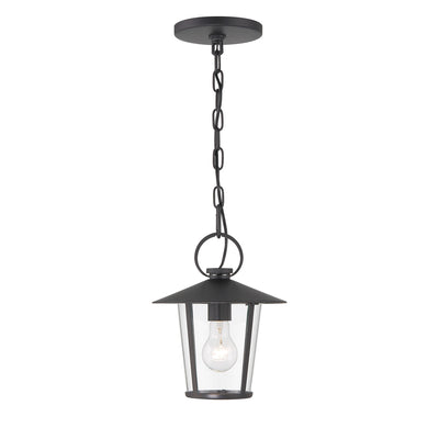 Andover 1 Light Matte Black Outdoor Pendant Exterior Crystorama