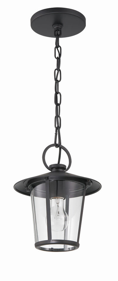 Andover 1 Light Matte Black Outdoor Pendant Exterior Crystorama