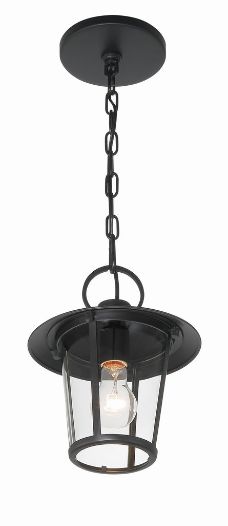 Andover 1 Light Matte Black Outdoor Pendant Exterior Crystorama