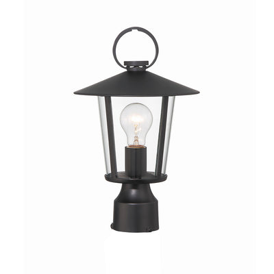 Andover 1 Light Matte Black Outdoor Post Exterior Crystorama