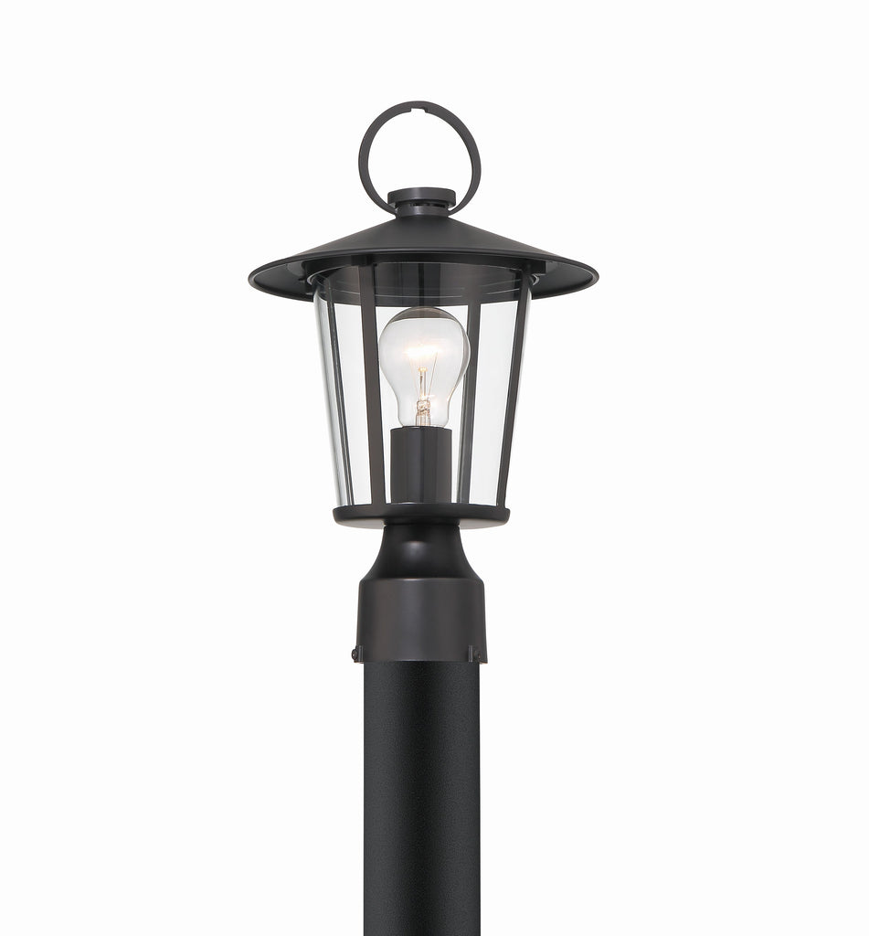 Andover 1 Light Matte Black Outdoor Post Exterior Crystorama