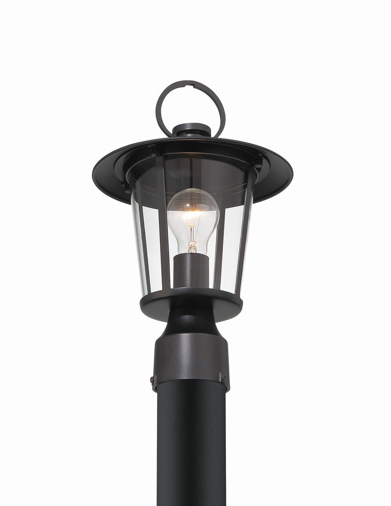 Andover 1 Light Matte Black Outdoor Post Exterior Crystorama