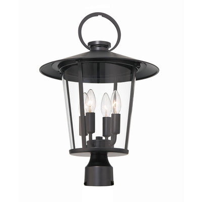 Andover 4 Light Matte Black Outdoor Post Exterior Crystorama